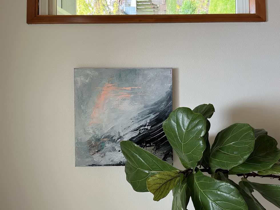A painting by Josh Iwata installed in a private collector's home